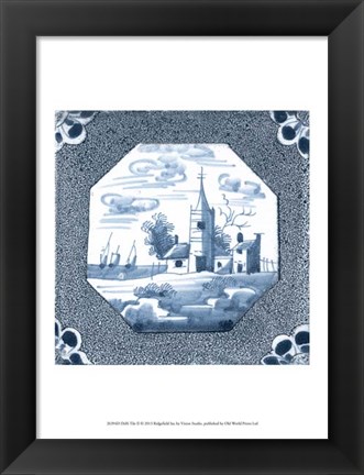Framed Delft Tile II Print