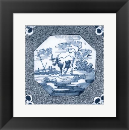 Framed Delft Tile III Print