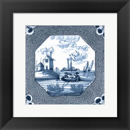Framed Delft Tile IV Print