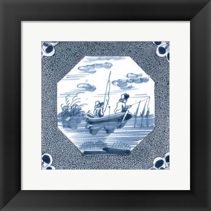 Framed Delft Tile V Print