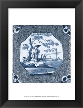 Framed Delft Tile VI Print