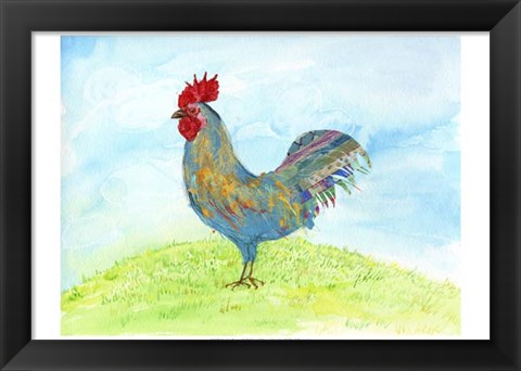 Framed Meadow Rooster Print