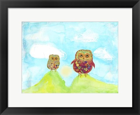 Framed Hilltop Owls Print