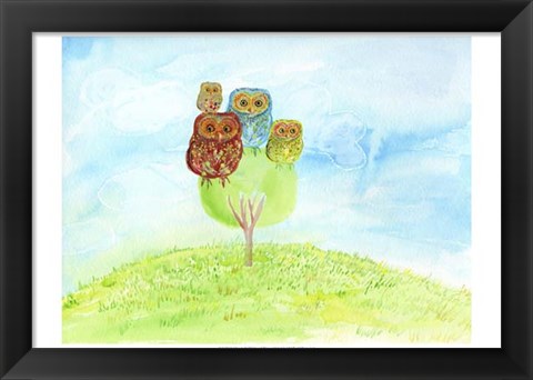 Framed Owl Family Print