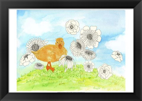 Framed Duck &amp; Flowers Print