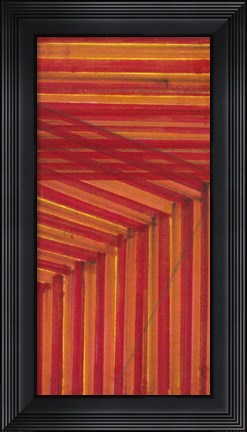 Framed Line Study Orange Print