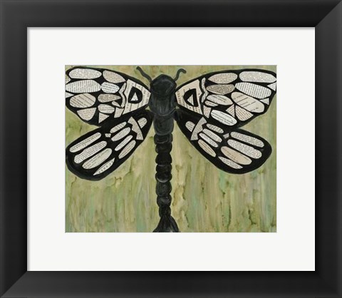 Framed Dragonfly Text Print