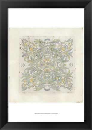 Framed Quadrant Floral I Print