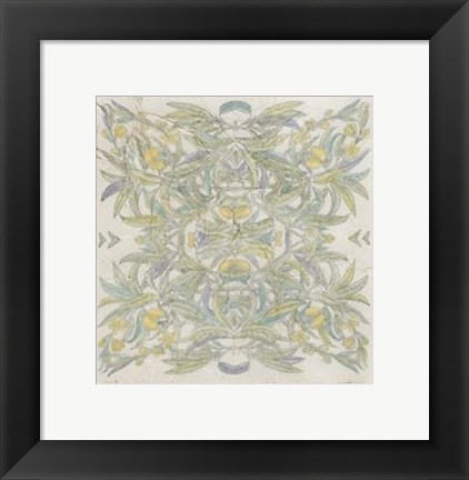 Framed Quadrant Floral I Print