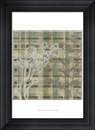 Framed Tartan Floral I Print