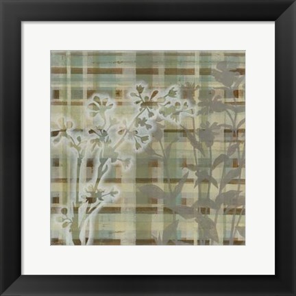 Framed Tartan Floral I Print