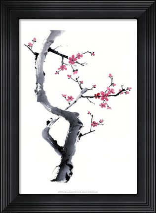 Framed Plum Blossom Branch I Print
