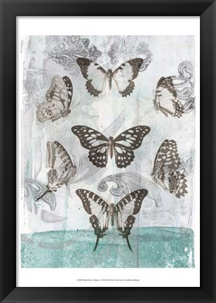 Framed Butterflies &amp; Filigree I Print