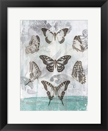 Framed Butterflies &amp; Filigree I Print