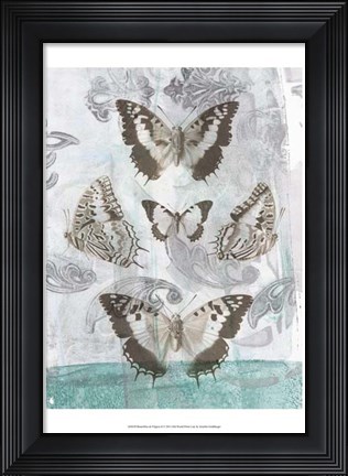 Framed Butterflies &amp; Filigree II Print