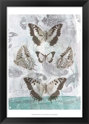 Framed Butterflies &amp; Filigree II Print