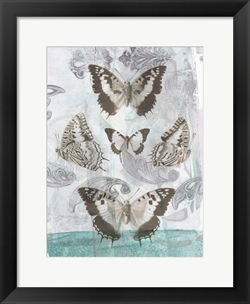 Framed Butterflies &amp; Filigree II Print