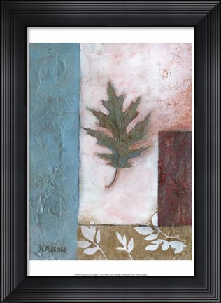 Framed Painterly Leaf Collage I Print