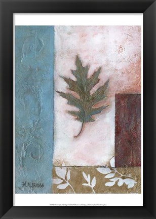 Framed Painterly Leaf Collage I Print