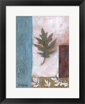 Framed Painterly Leaf Collage I Print