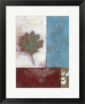 Framed Painterly Leaf Collage II Print