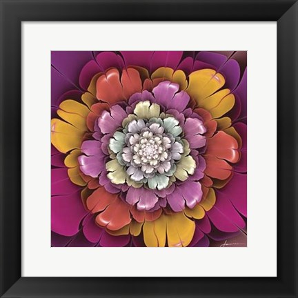 Framed Fractal Blooms II Print
