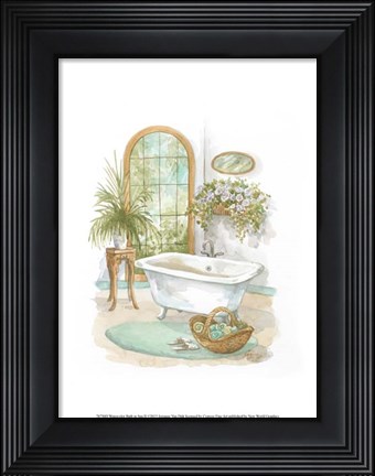 Framed Watercolor Bath in Spa II Print