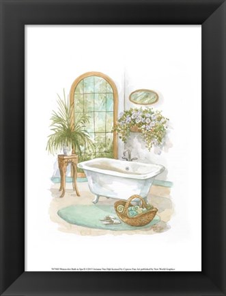 Framed Watercolor Bath in Spa II Print