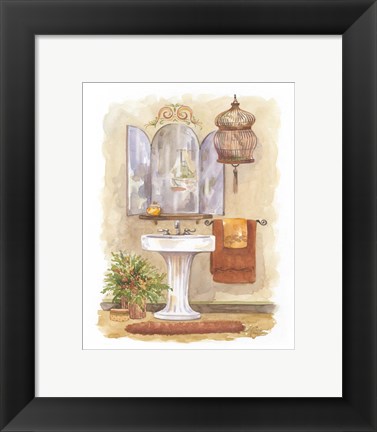 Framed Watercolor Bath in Spice I Print