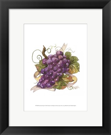 Framed Watercolor Grapes I Print