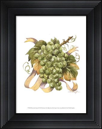 Framed Watercolor Grapes II Print