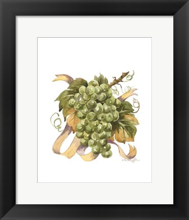 Framed Watercolor Grapes II Print