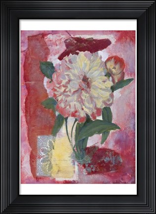 Framed Magenta Flower Collage II Print