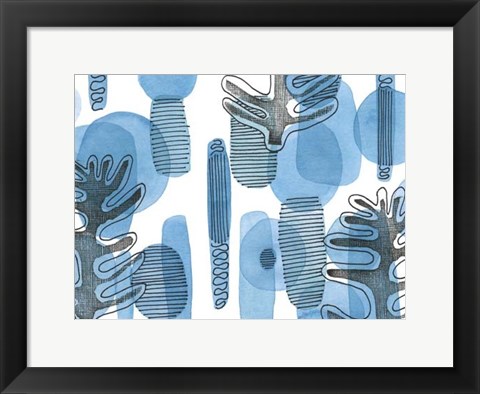 Framed Mod Leaves II Print