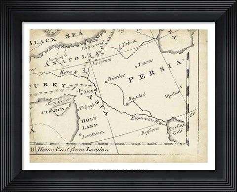 Framed Map of Europe Grid IX Print