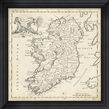 Framed Map of Ireland Print