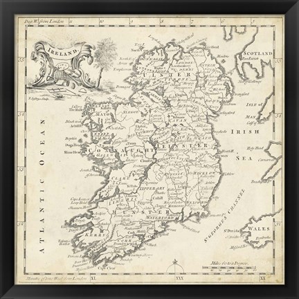 Framed Map of Ireland Print