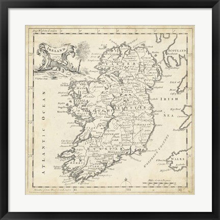 Framed Map of Ireland Print