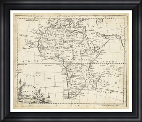 Framed Map of Africa Print