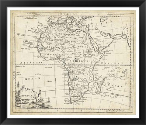 Framed Map of Africa Print