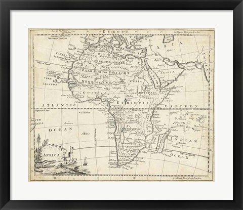 Framed Map of Africa Print