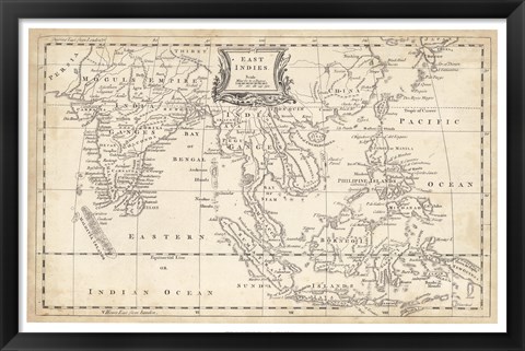 Framed Map of East Indies Print