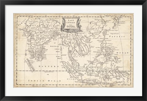 Framed Map of East Indies Print