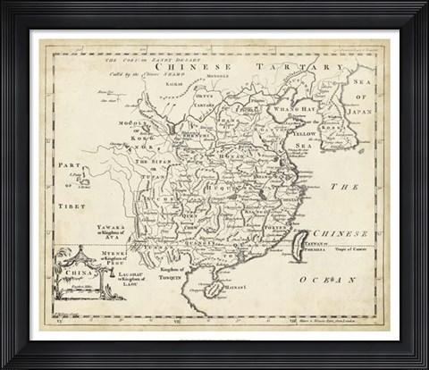 Framed Map of China Print