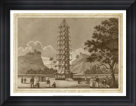 Framed Porcelain Pagoda Print