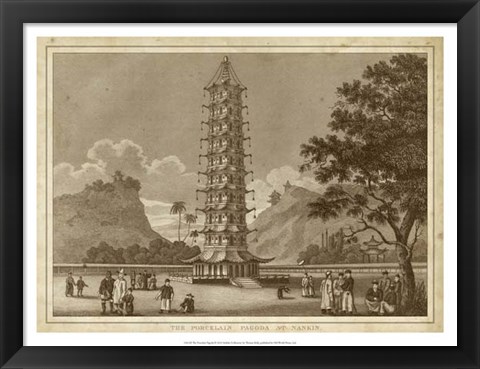 Framed Porcelain Pagoda Print