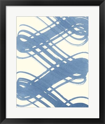 Framed Macrame Blue I Print