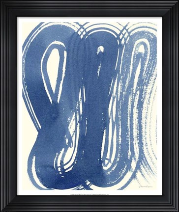 Framed Macrame Blue V Print