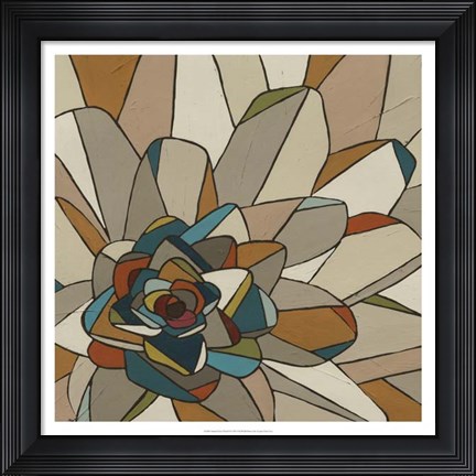 Framed Stained Glass Floral II Print