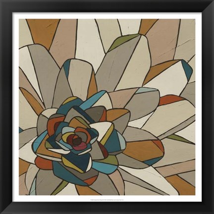 Framed Stained Glass Floral II Print